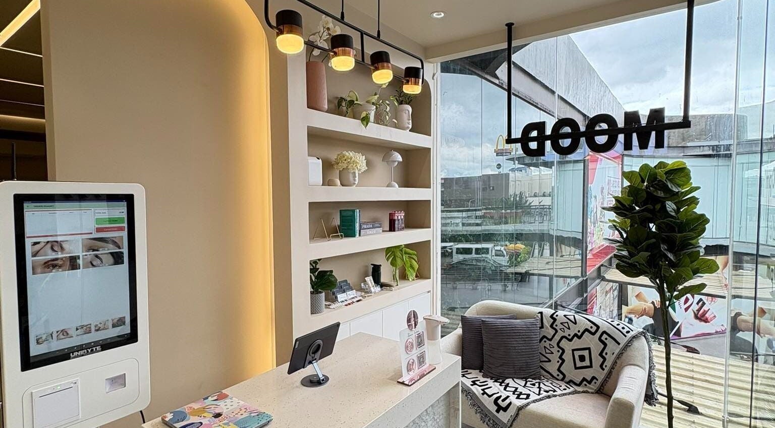 Modern reception area at Mood Nails and Lashes, Tuguegarao City, Cagayan Valley, PH with stylish decor.