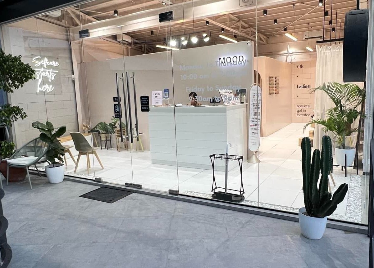 Sleek entrance of Mood Nails and Lashes in Tuguegarao City, Cagayan Valley, PH with modern decor.