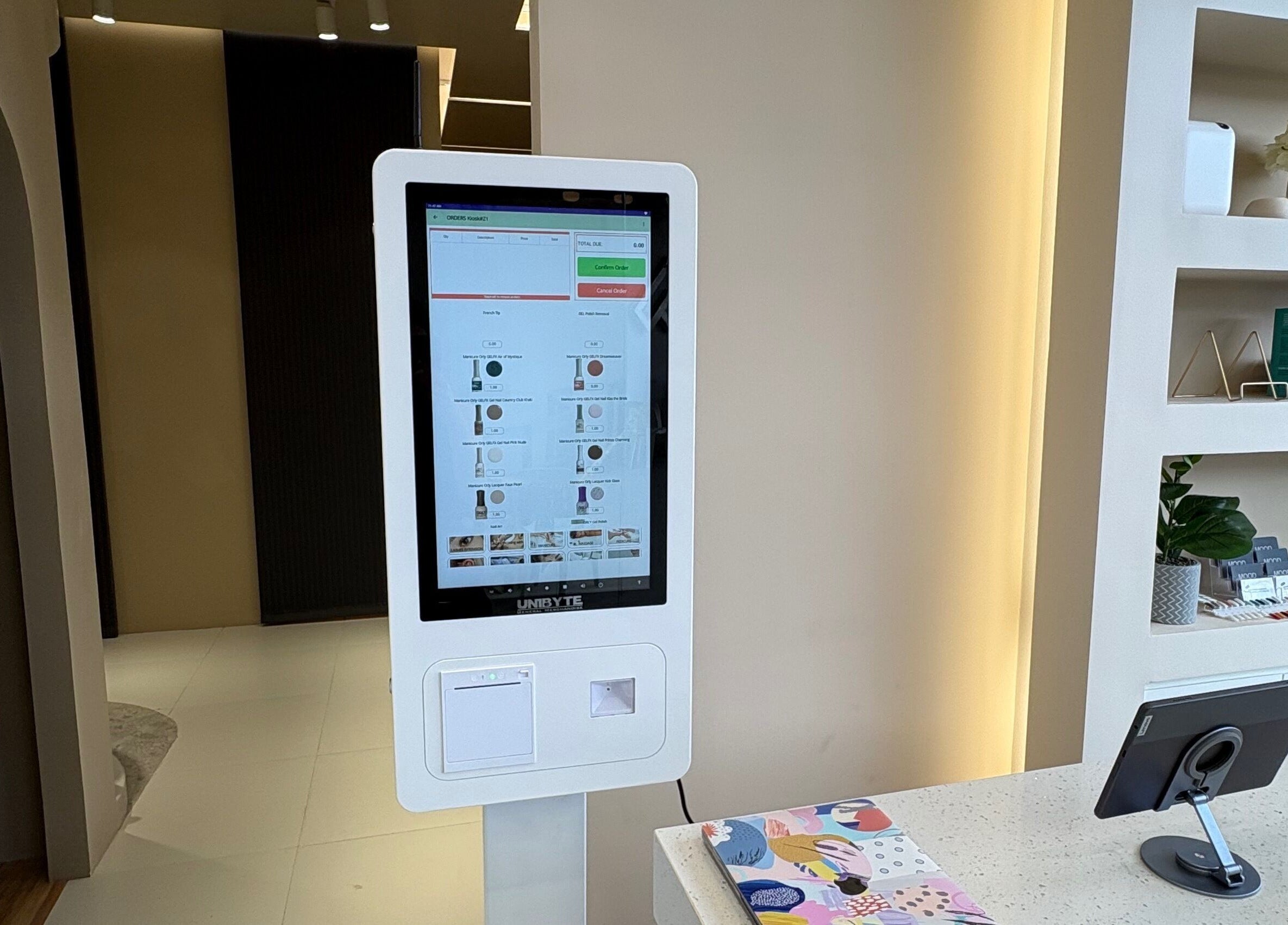 Interactive kiosk at Mood Nails and Lashes, Tuguegarao City, Cagayan Valley, PH for customer convenience.