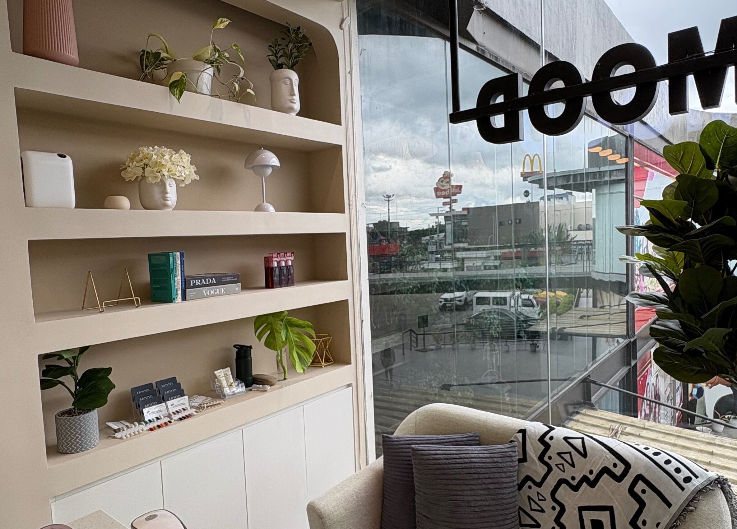 Stylish and cozy seating at Mood Nails and Lashes, Tuguegarao City, Cagayan Valley, PH.