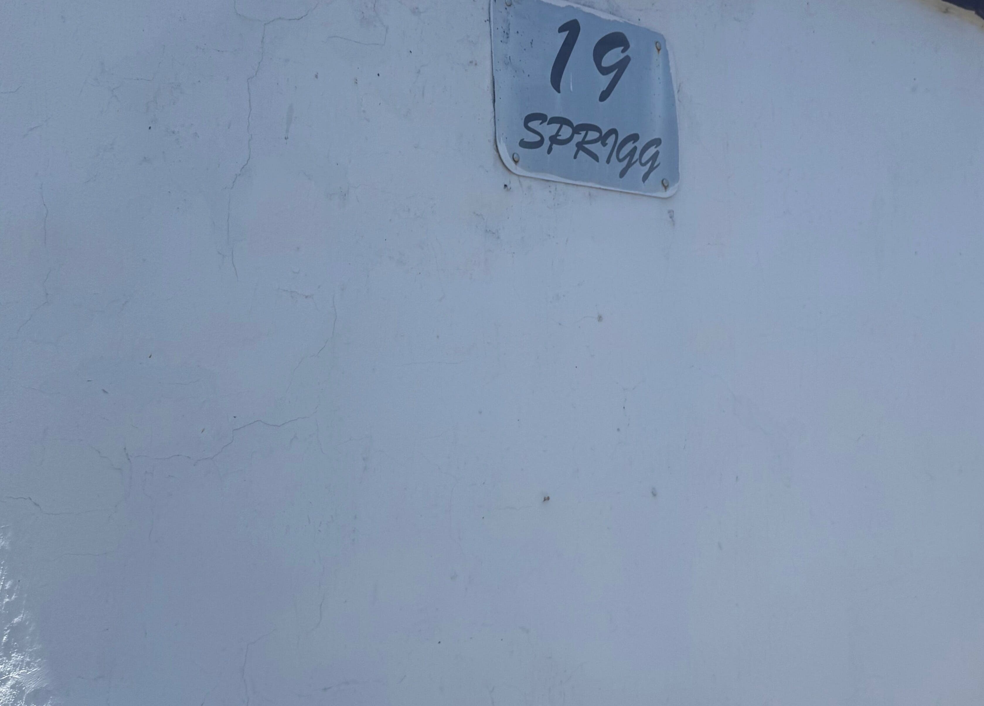 Street sign for 19 Sprigg, marking AM BEAUTY's location in East London, Eastern Cape, ZA.