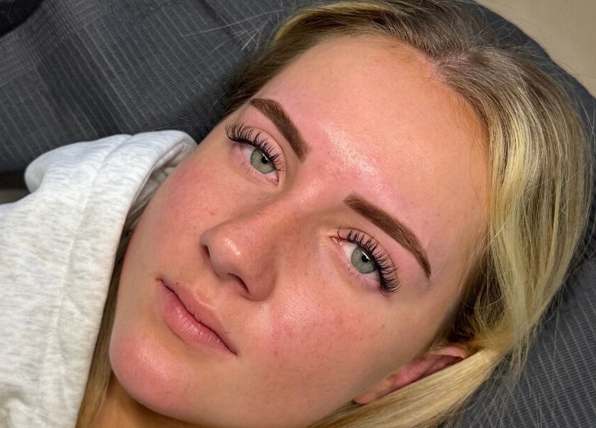 A woman with expertly styled eyebrows at Studio Bloom Beauty, Cattai, New South Wales, AU.