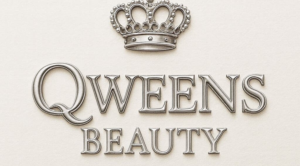 Elegant Qweens Beauty sign with silver crown in Boston, England, GB, symbolizing luxury and style.