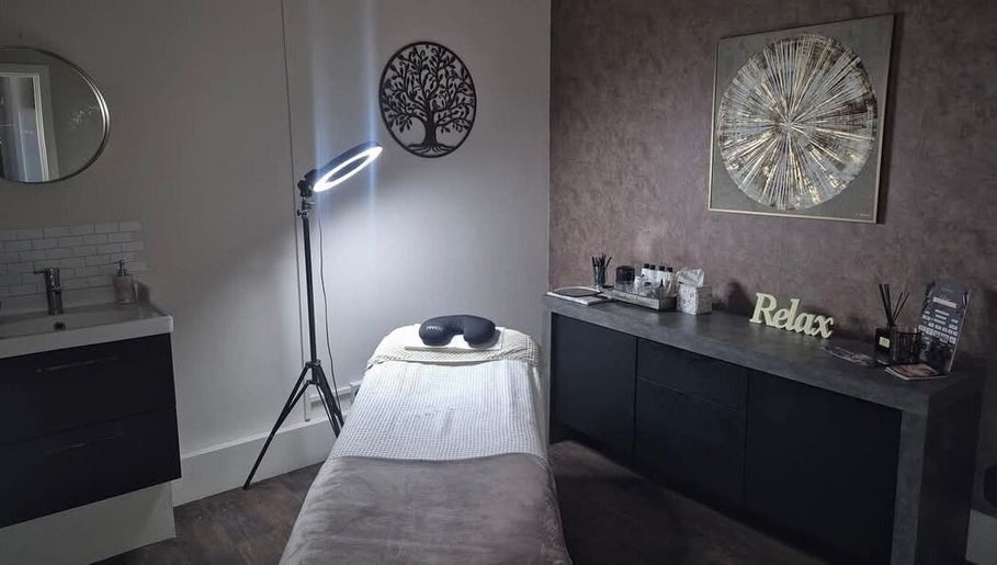 Tranquil treatment room at Zen Den Beauty and Wellbeing Centre in Humberston, GB, ideal for relaxation.