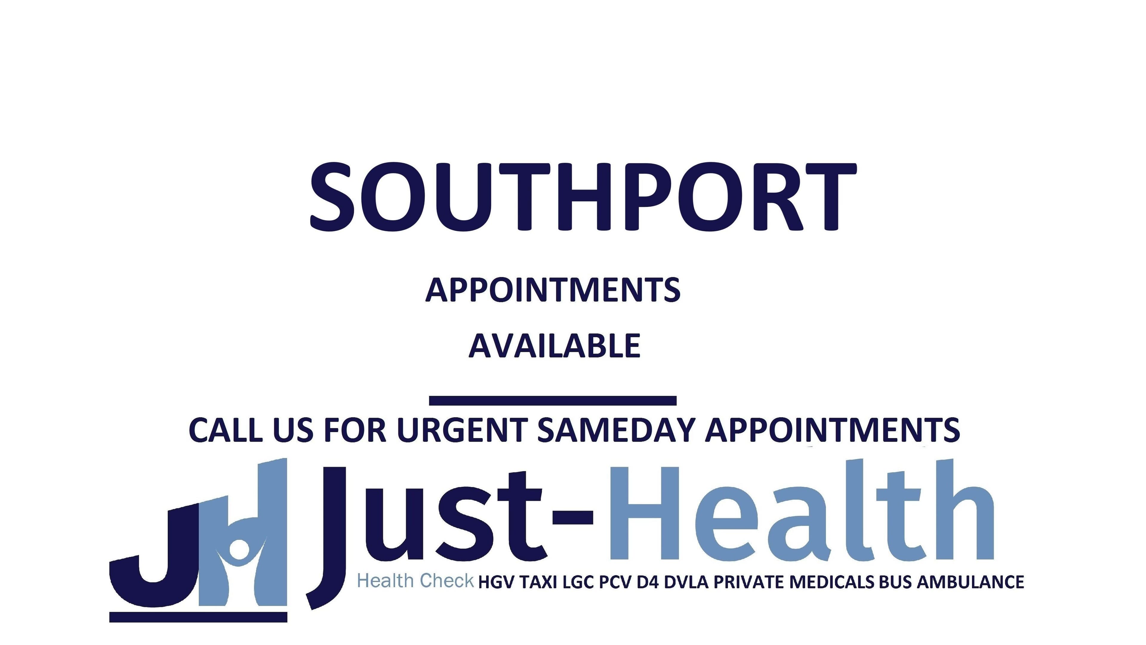 Book same-day appointments at Just Health Southport Driver Medical Clinic PR9 8BW in Southport, England, GB.