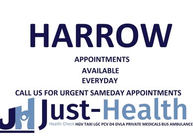 Just Health Harrow Driver Medical Clinic HA3 7BB offers daily urgent appointments in London, England, GB.