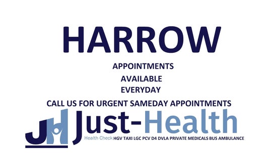 Just Health Harrow Driver Medical Clinic HA3 7BB offers daily urgent appointments in London, England, GB.