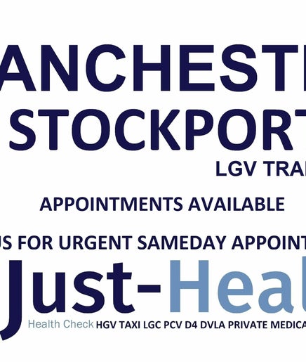 Just Health Manchester Stockport Driver Medicals SK5 7NZ afbeelding 2