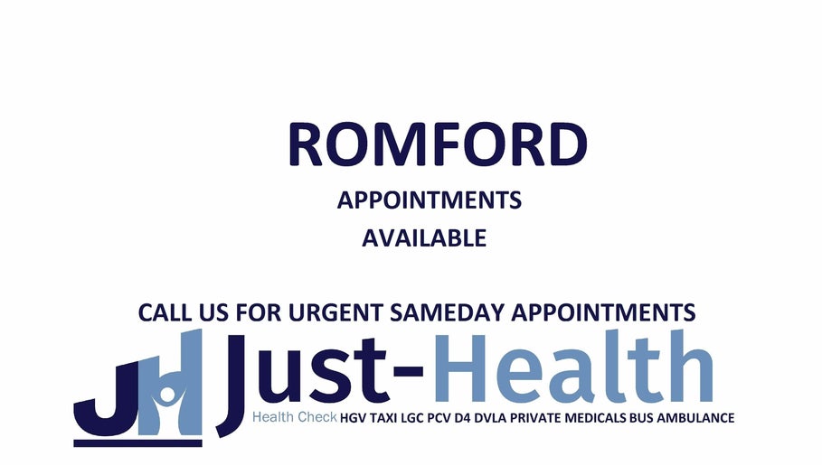 Just Health London Romford Driver Medicals RM1 3NG imagem 1
