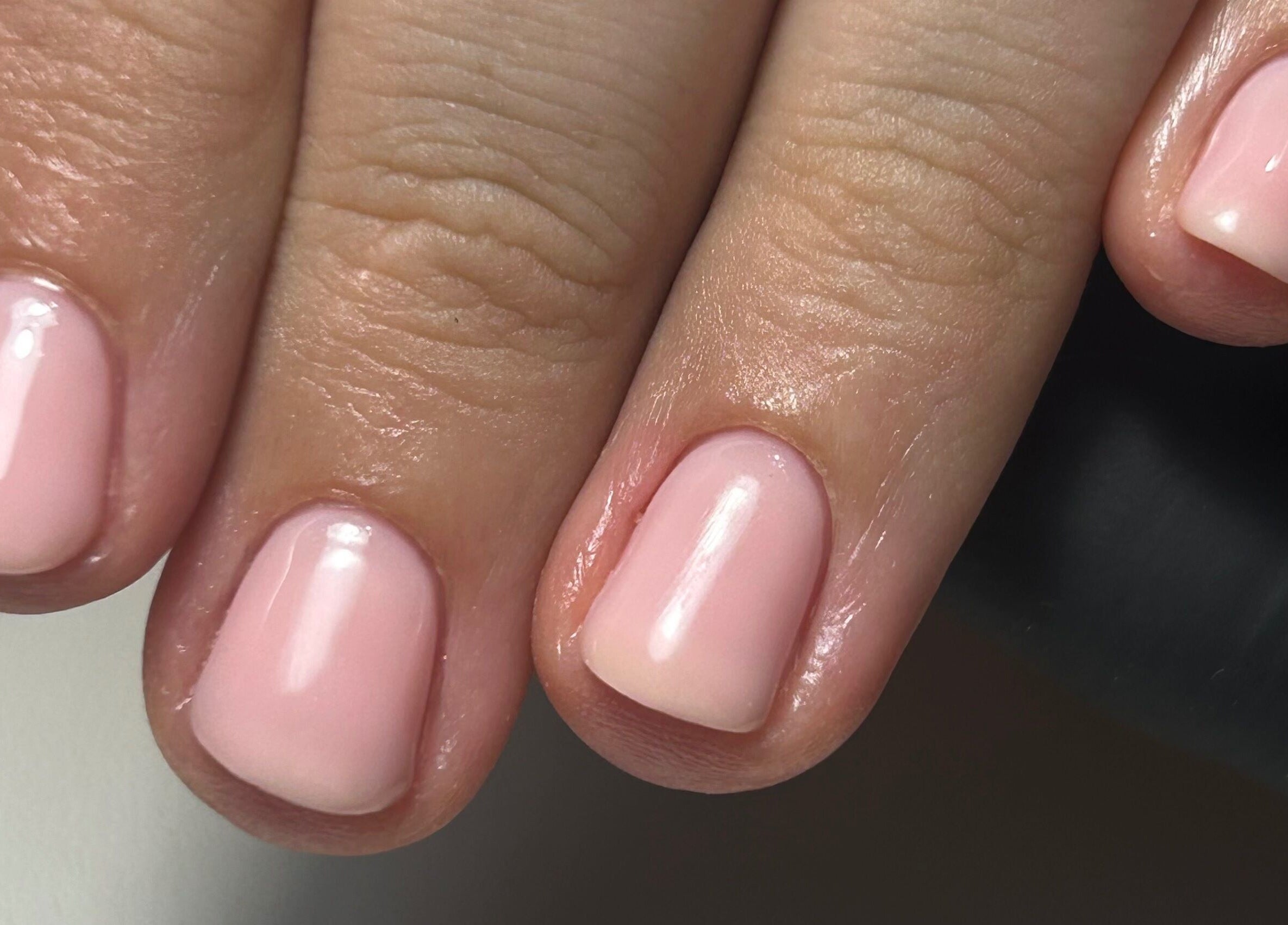 Elegant pink manicure from nailsbyaoifemc in Derry, Northern Ireland, GB, showcasing glossy nail finish.