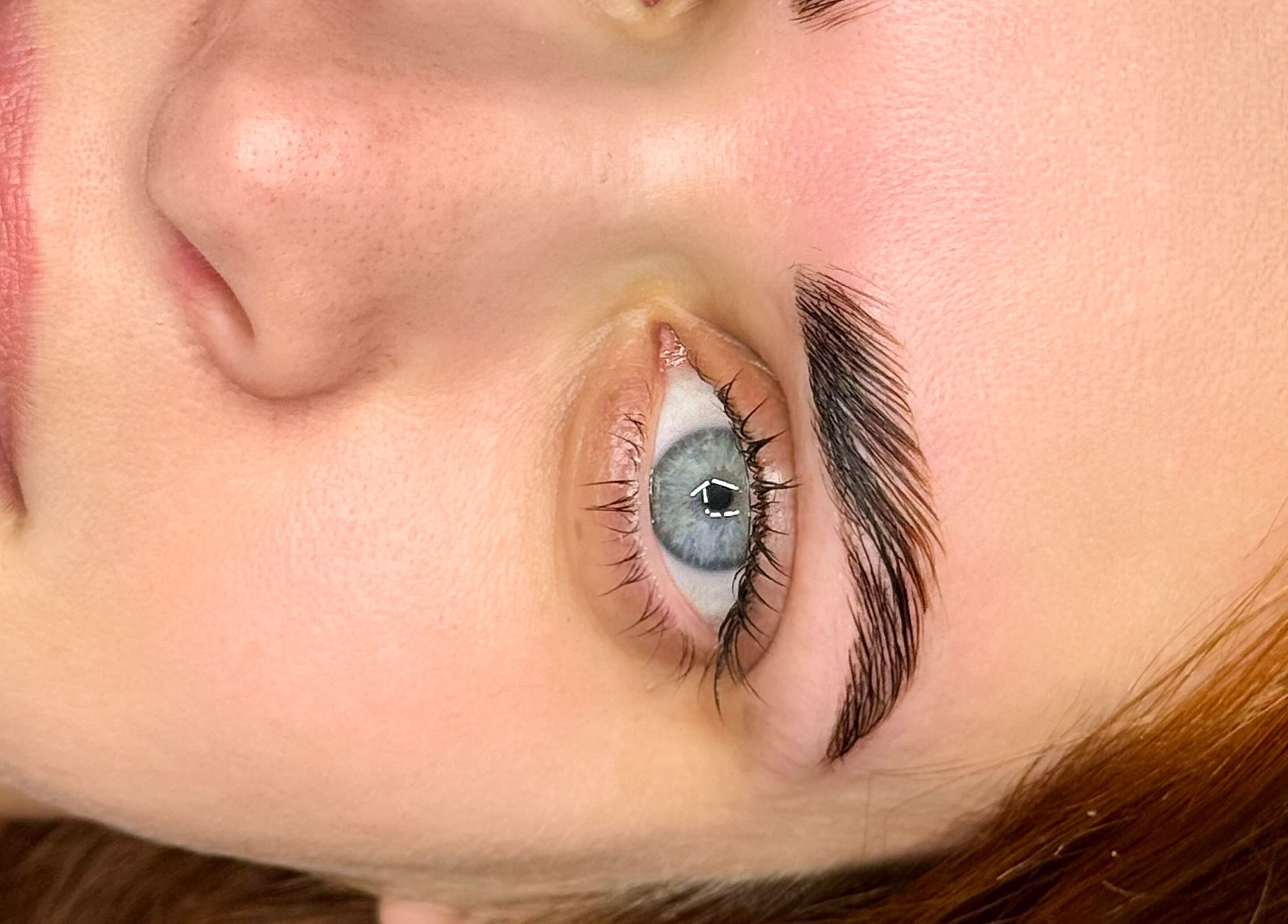 Close-up of a perfectly shaped eyebrow at BBS Beauty Gramm, Royal Leamington Spa, England, GB.