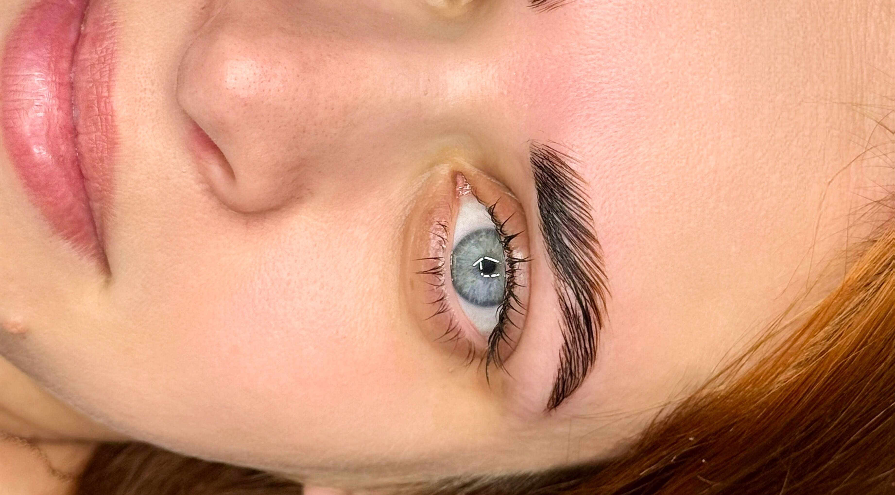 Close-up of a perfectly shaped eyebrow at BBS Beauty Gramm, Royal Leamington Spa, England, GB.