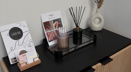 Chic Allurè Beauty promo corner with products in New Tupton, England, GB.
