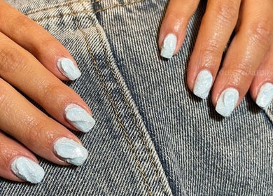 Elegant light blue nails by Lizeth Nailed It, Berlin, Berlin, DE. Showcasing artistic nail design.