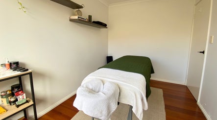 Relaxing massage room at Balanced Taurus Massage Therapy, Halls Head, Western Australia, AU.