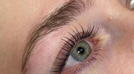 Close-up of expertly styled eyelashes at The Beautician - Beauty by Charlotte in Cannock, England, GB.