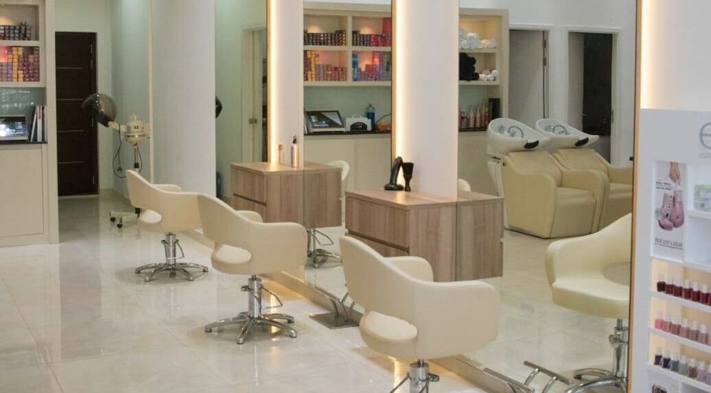 Spacious, modern chairs and stations at Amber Beauty Salon | Studio City in Dubai, AE for premium beauty services.