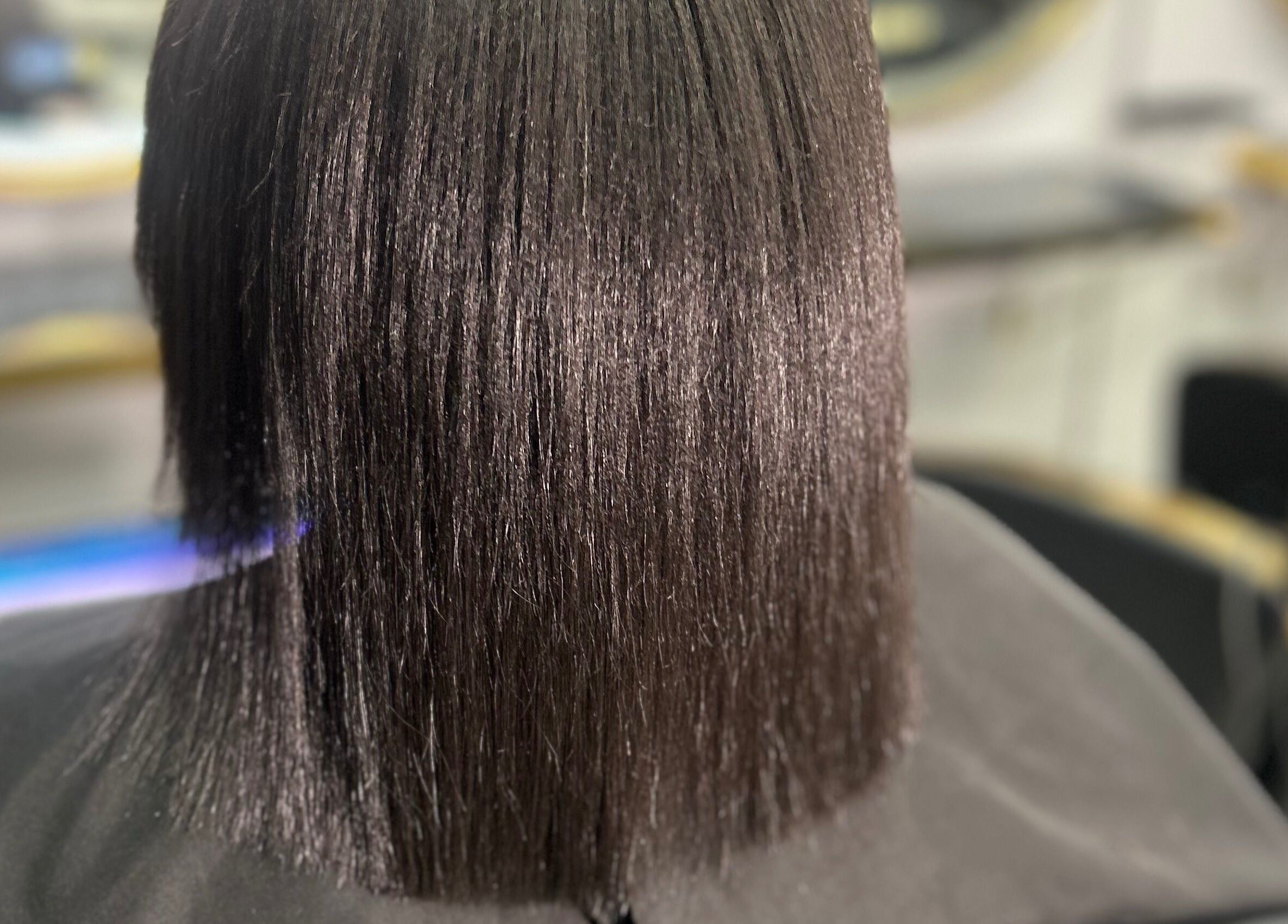 Sleek, shiny hair styled at Styledbyshan, located in South Croydon, England, GB.