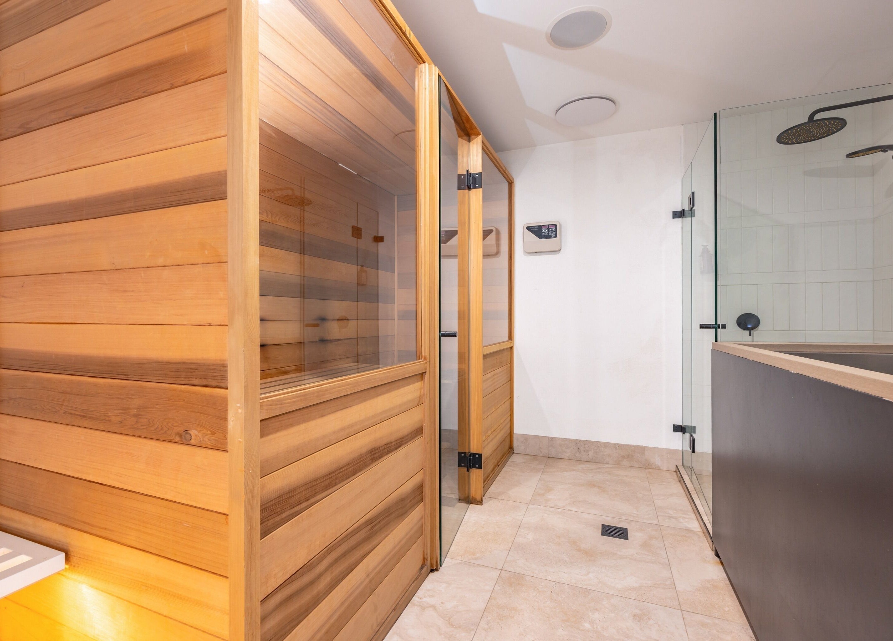 Luxurious wooden sauna at Sweat Chill Exhale, Caringbah, New South Wales, AU enhancing wellness experience.