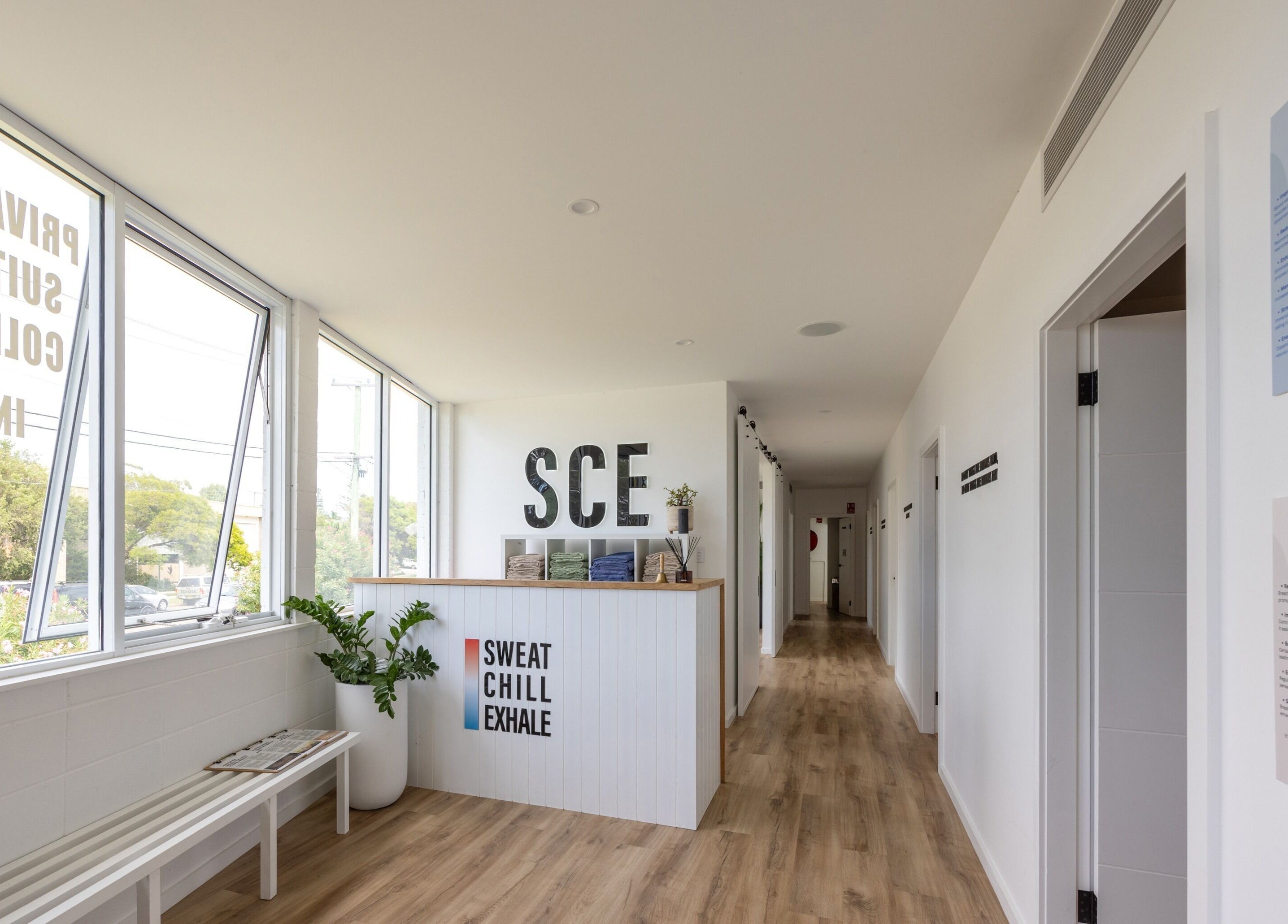 Bright inviting entrance of Sweat Chill Exhale, Caringbah, New South Wales, AU showcasing modern design.