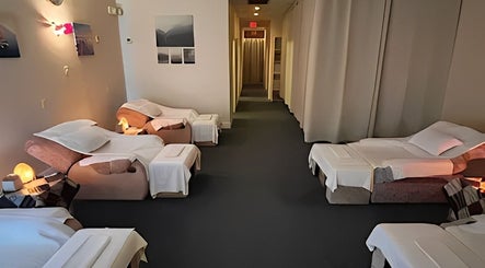 Relaxing massage room at Eden Spa Massage and Facial, Pembroke Pines, Florida, US.