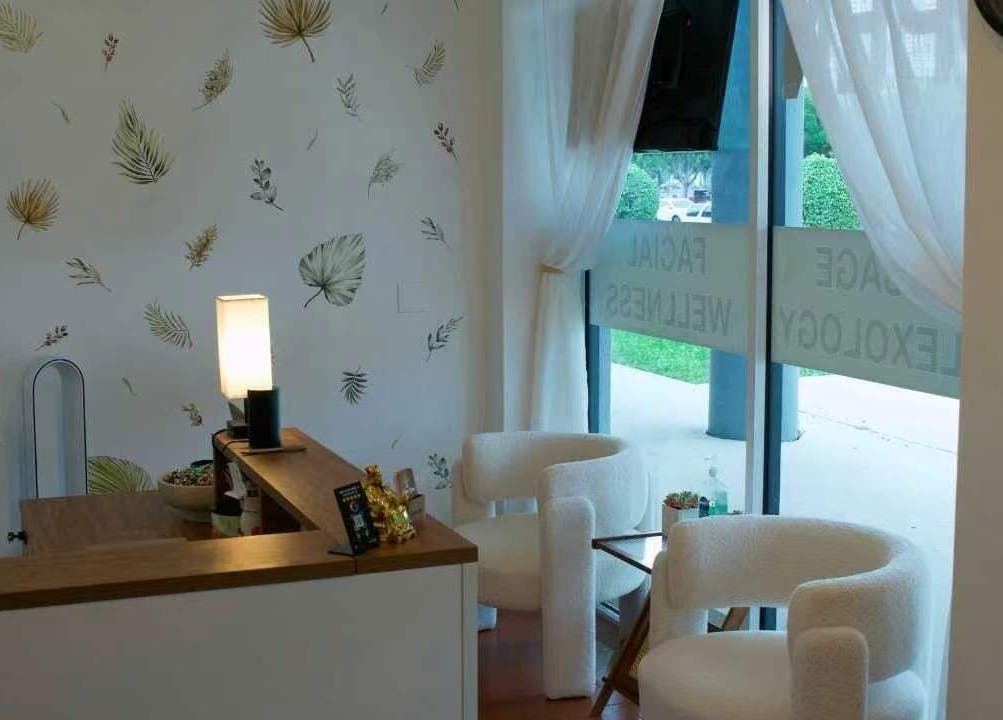 Calm and inviting lobby at Eden Spa Massage and Facial, Pembroke Pines, Florida, US, featuring elegant decor.