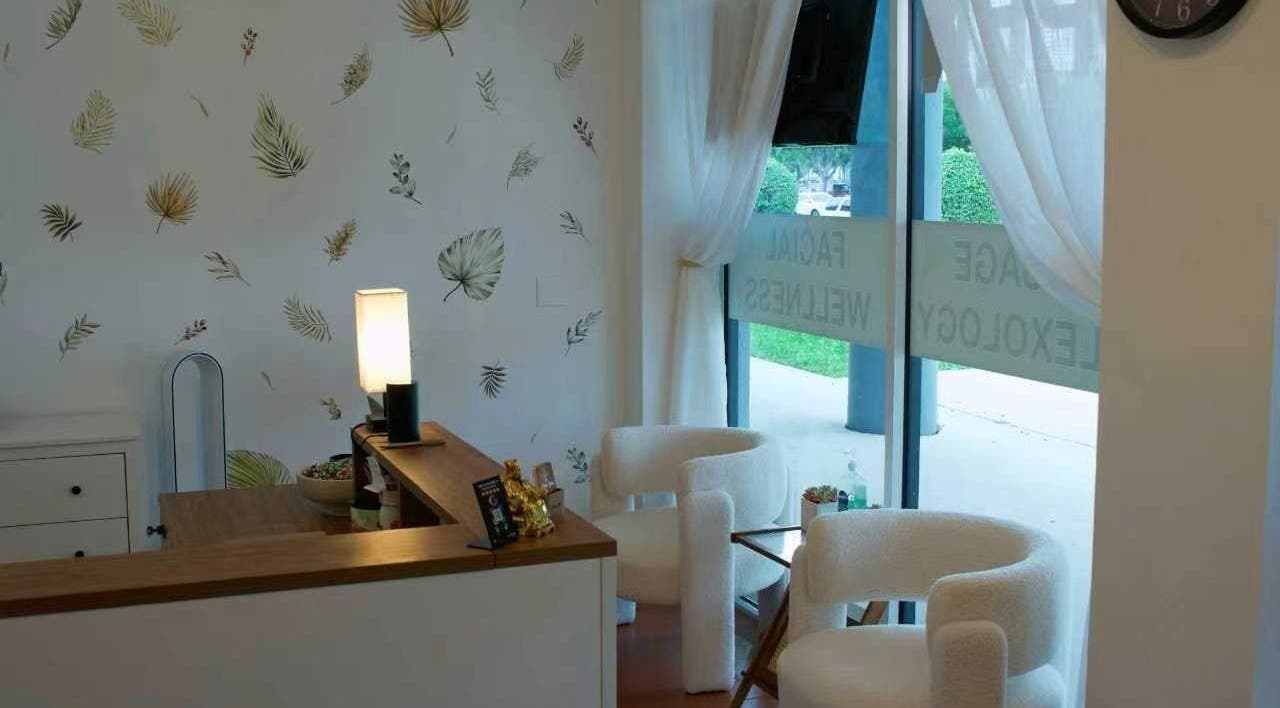 Calm and inviting lobby at Eden Spa Massage and Facial, Pembroke Pines, Florida, US, featuring elegant decor.