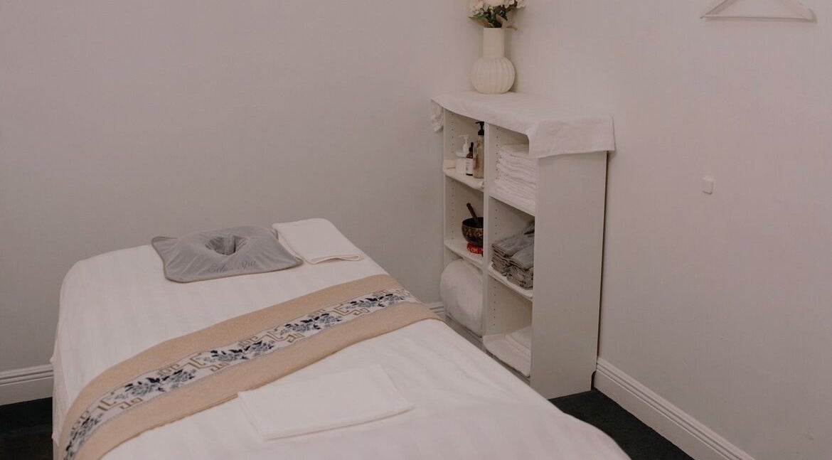 Tranquil massage room at Eden Spa Massage and Facial in Pembroke Pines, Florida, US, with calming decor.