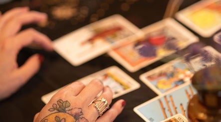 Close-up of tarot reading at Virtual Appointments in Leicester, England, GB.