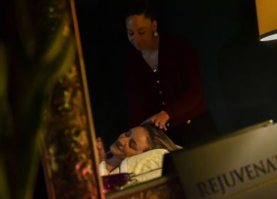Relaxing head massage at The Galpals Collective, Douglas. Serene spa ambiance in Douglas, IM.