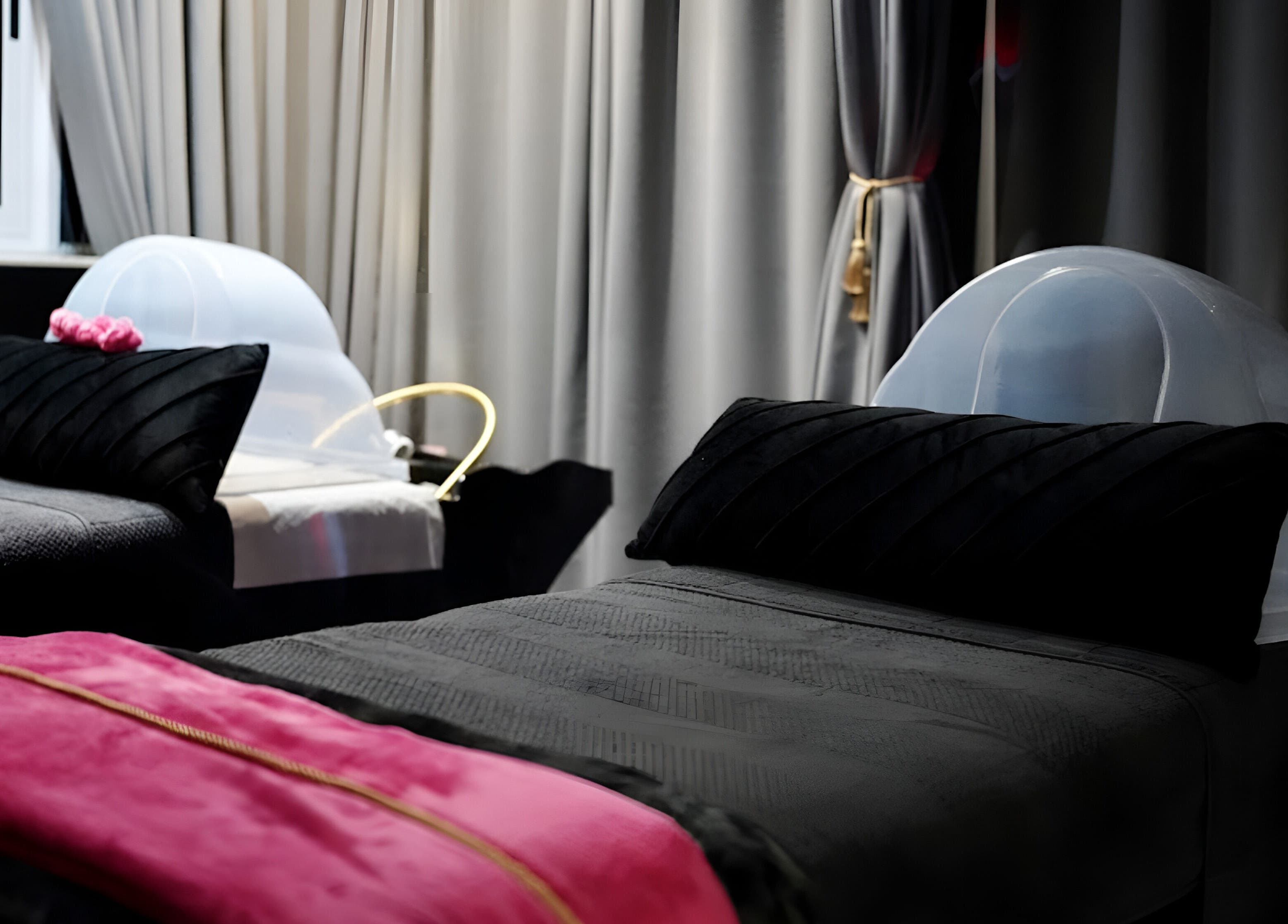 Luxurious relaxation beds at Clēa Headspa, Cape Town, Western Cape, ZA, offering a tranquil wellness retreat.
