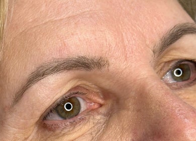 Close-up of well-groomed eyebrows at Jeanette N Beauty Therapist, Wakerley, Queensland, AU.