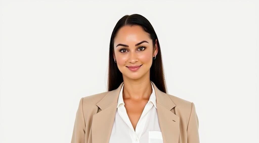 Portrait of Jeanette N - Beauty Therapist in Wakerley, Queensland, AU, in a beige blazer.