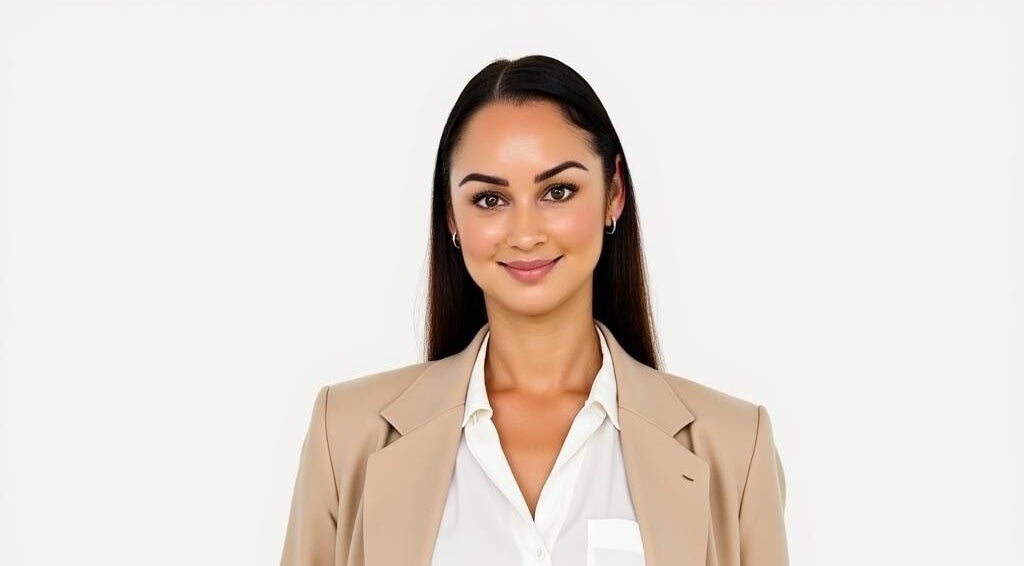 Portrait of Jeanette N - Beauty Therapist in Wakerley, Queensland, AU, in a beige blazer.