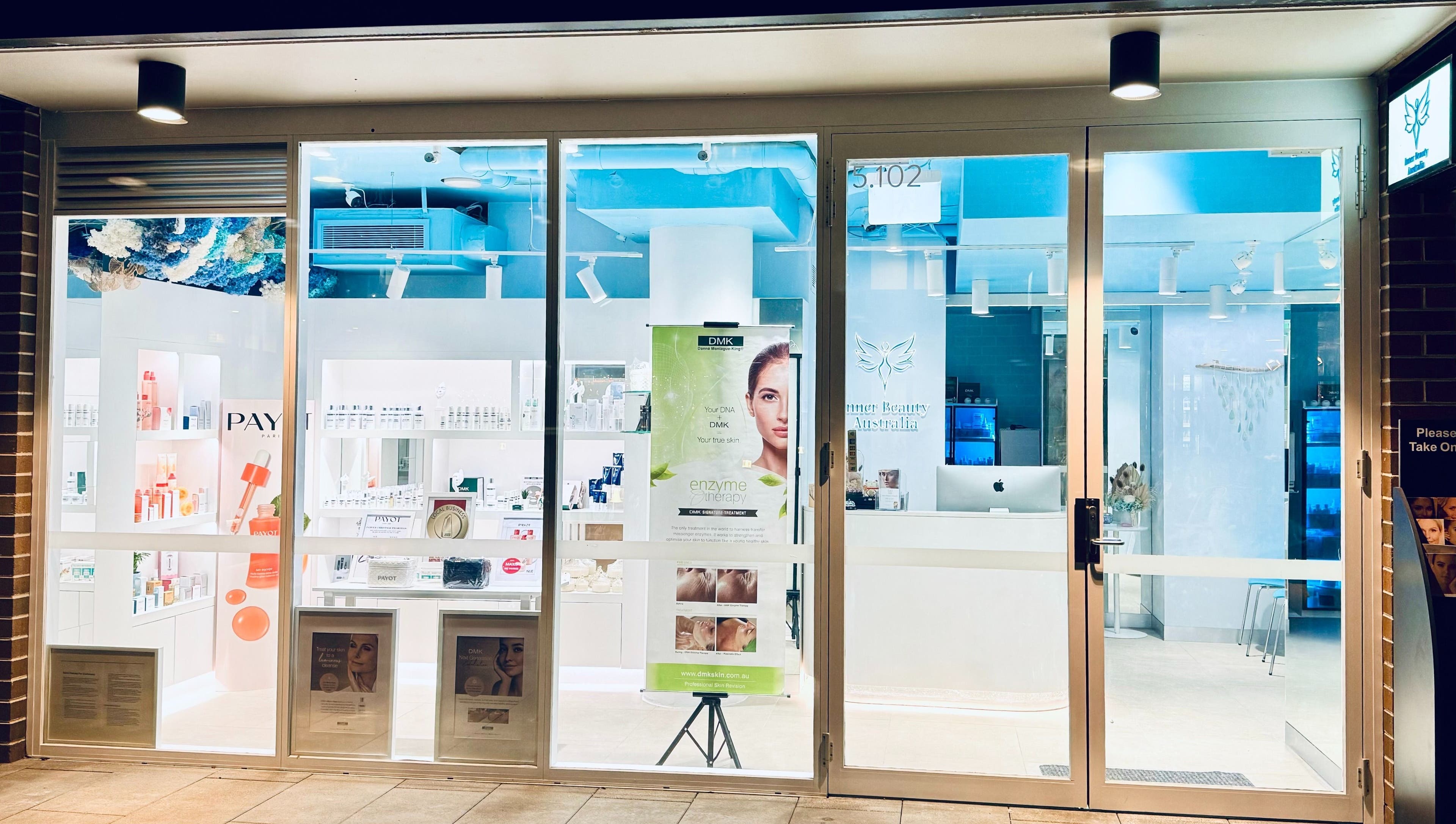 Front entrance of Inner Beauty Australia located in Beecroft, New South Wales, AU showcasing a modern wellness interior.