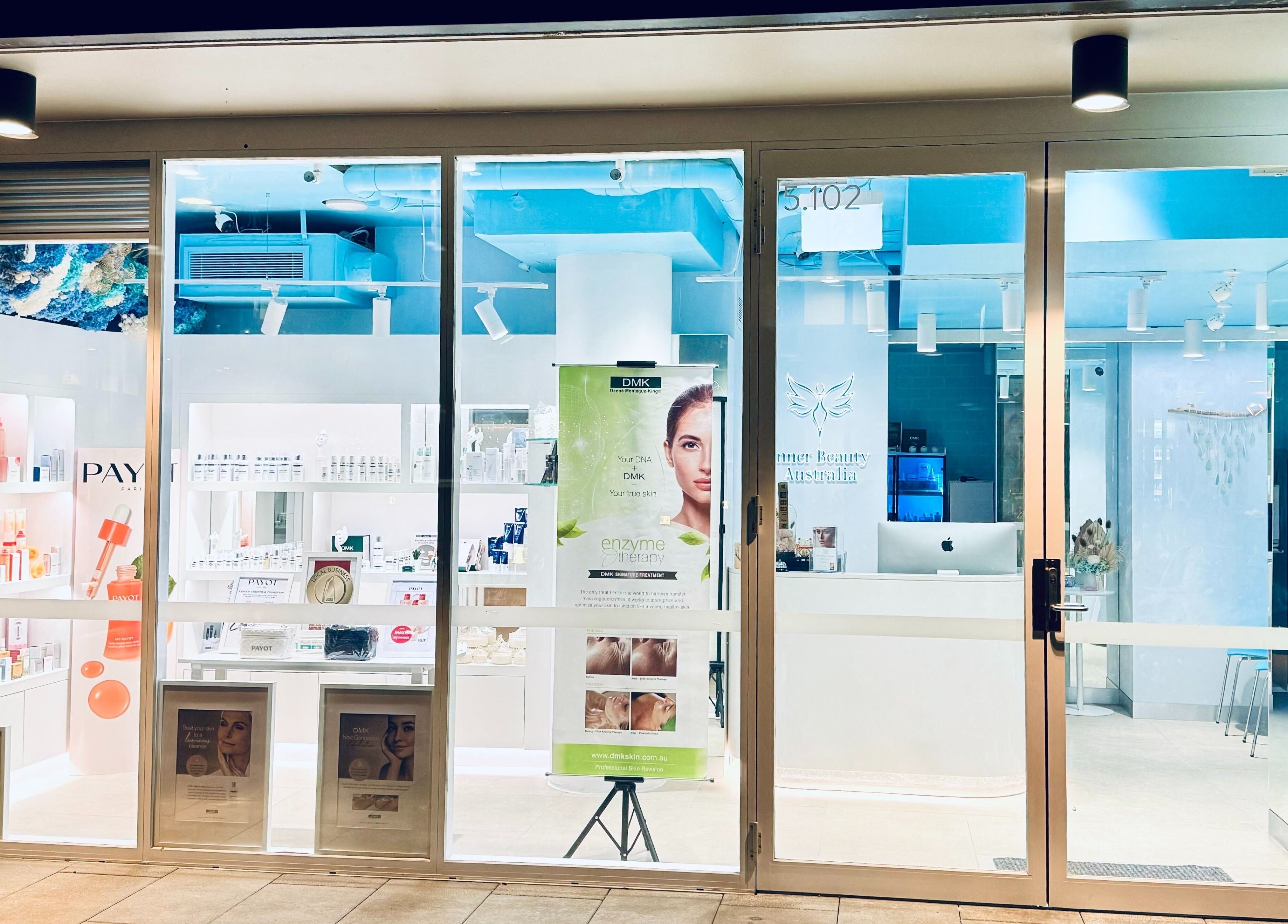 Front entrance of Inner Beauty Australia located in Beecroft, New South Wales, AU showcasing a modern wellness interior.