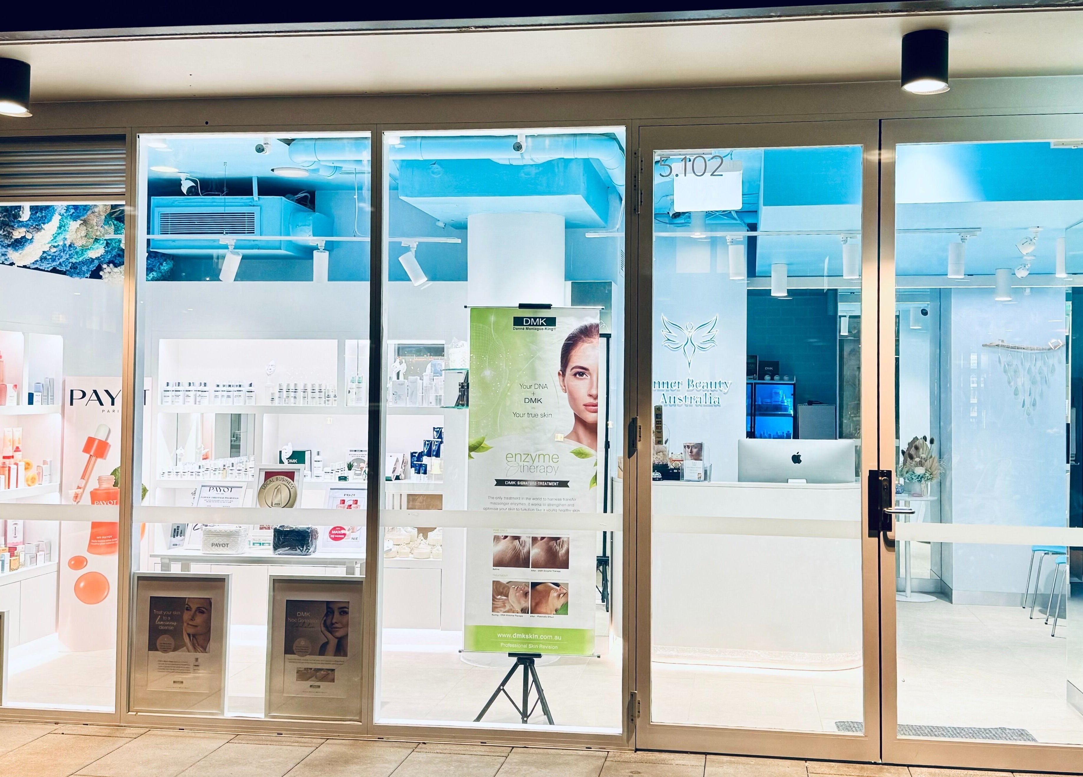 Front entrance of Inner Beauty Australia located in Beecroft, New South Wales, AU showcasing a modern wellness interior.