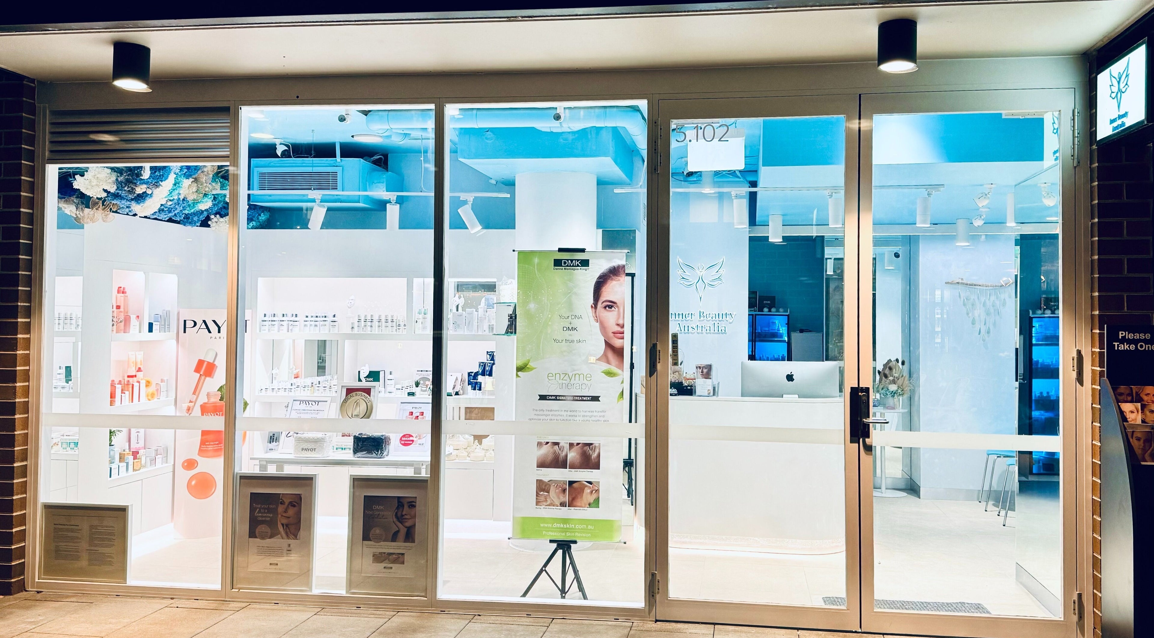 Front entrance of Inner Beauty Australia located in Beecroft, New South Wales, AU showcasing a modern wellness interior.