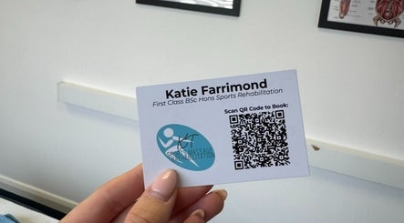 Business card from Shoreham-By-Sea Clinic KT Sports Massage & Rehabilitation in Shoreham-by-sea, England, GB.