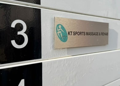 Entrance sign for Shoreham-By-Sea Clinic KT Sports Massage & Rehabilitation, Shoreham-by-Sea, England.