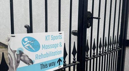 Entrance sign for Bolton clinic KT Sports Massage & Rehabilitation in Westhoughton, England, GB.