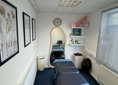 Calm therapy room at Shoreham-By-Sea Clinic KT Sports Massage & Rehabilitation, Shoreham-by-sea, England, GB.