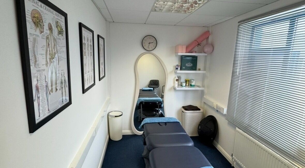 Calm therapy room at Shoreham-By-Sea Clinic KT Sports Massage & Rehabilitation, Shoreham-by-sea, England, GB.