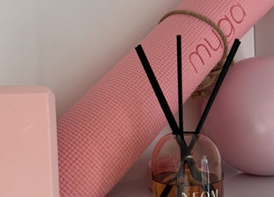 Pink yoga essentials at Shoreham-By-Sea Clinic KT Sports Massage & Rehabilitation, Shoreham-by-sea, England, GB.