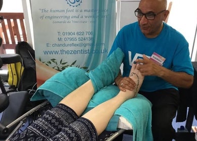 Reflexology treatment at Sanctuary Reflexology, York, England, GB soothing with expert care.