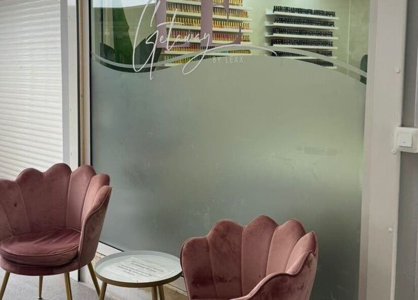 Elegant pink chairs at Le Getaway by Lexx, Marigot GP, inviting relaxation.