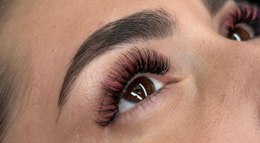 Close-up of styled eyelashes at Lumina Lash & Brow Studio, Dublin, County Dublin, IE.