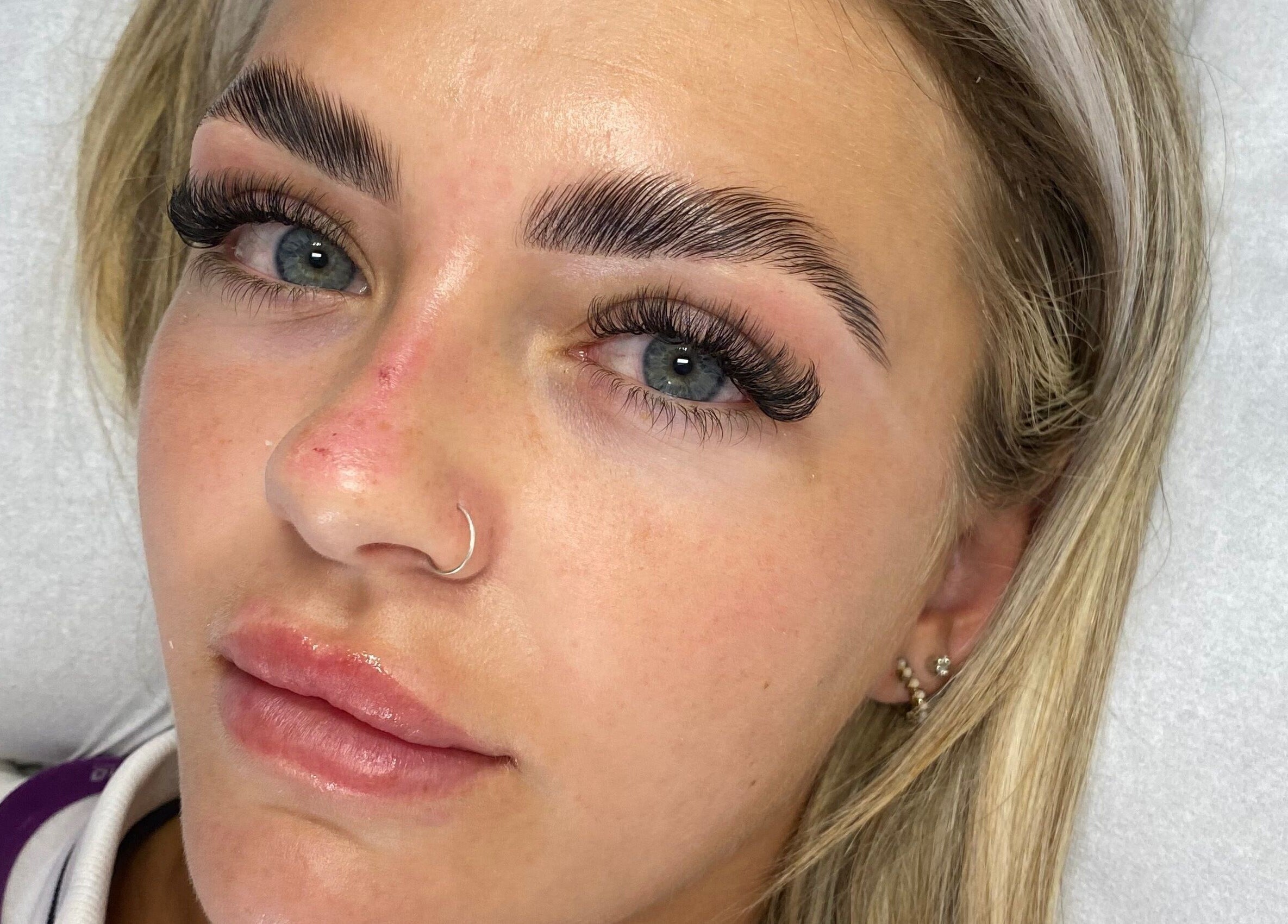 Close-up of elegant eyelash extensions at Lashes by Danielle in Easton-in-gordano, England, GB.