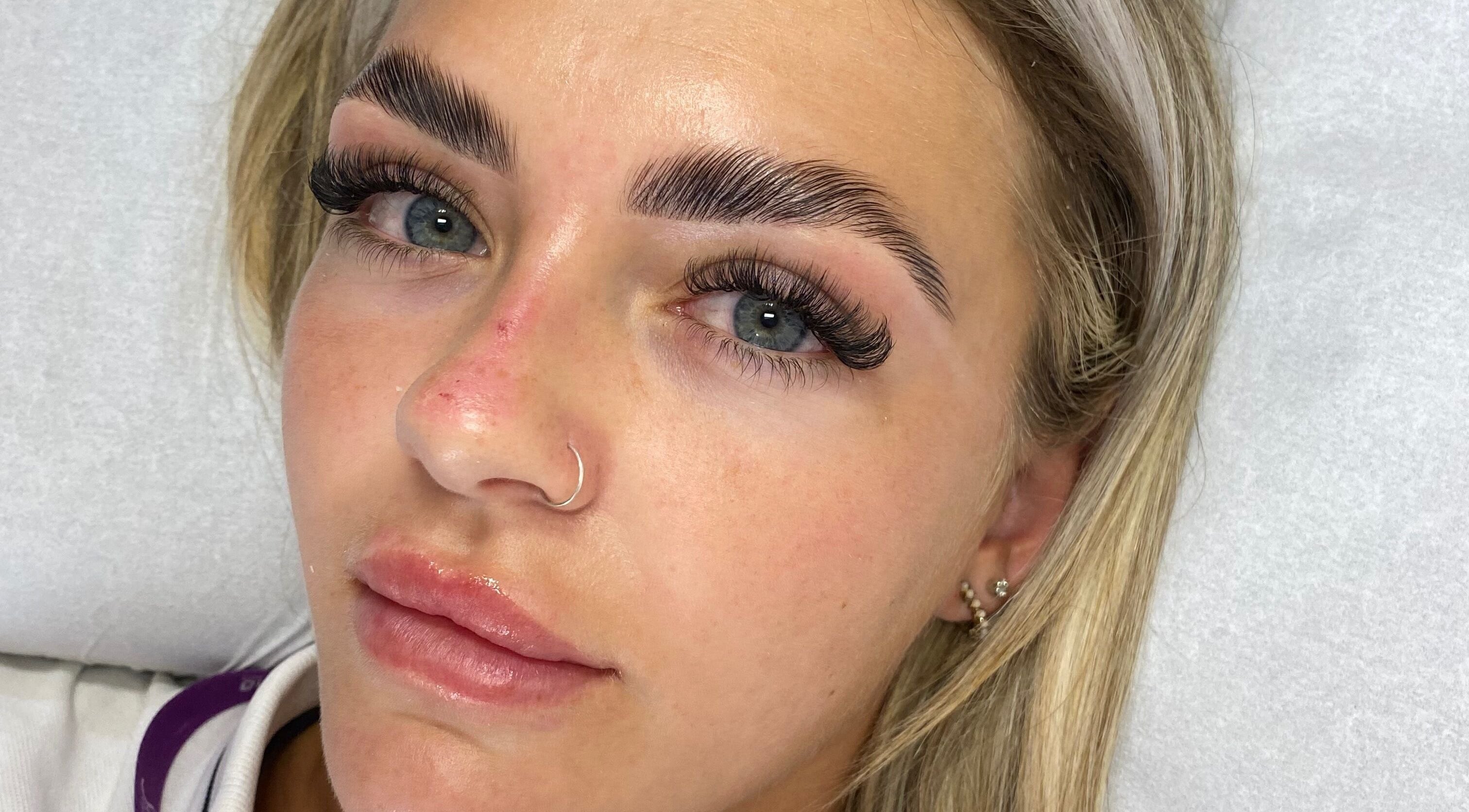 Close-up of elegant eyelash extensions at Lashes by Danielle in Easton-in-gordano, England, GB.