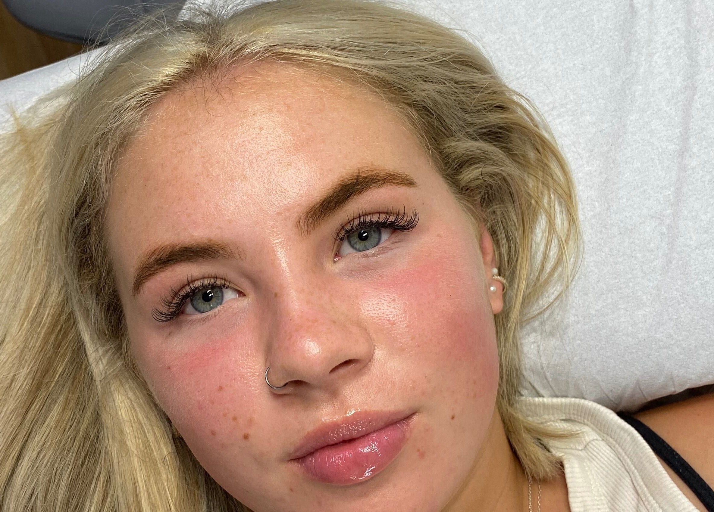 Close-up of eyelash extensions at Lashes by Danielle, Easton-in-gordano, England, GB.